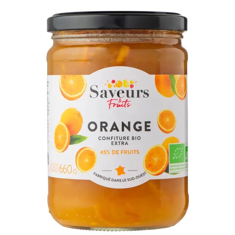 Confiture d'orange extra bio 660g Saveurs&Fruits Saveurs & Fruits  dans votre magasin bio en ligne Etiketbio.eu