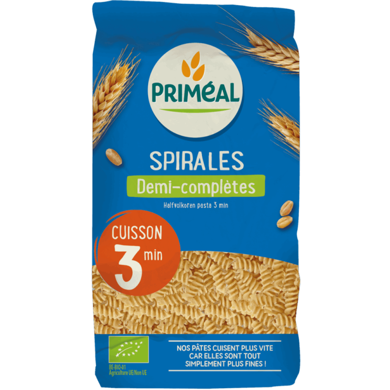 Spirales demi-complètes 3 min bio Priméal Priméal  dans votre magasin bio en ligne Etiketbio.eu