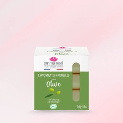 Savonnettes Olive Bio 3x150g Emma Noël Emma Noël  dans votre magasin bio en ligne Etiketbio.eu