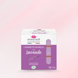 Savonnettes Lavande Bio 3x150g Emma Noël Emma Noël  dans votre magasin bio en ligne Etiketbio.eu