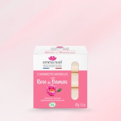 Savonnettes Rose de Damas Bio 3x150g Emma Noël Emma Noël  dans votre magasin bio en ligne Etiketbio.eu