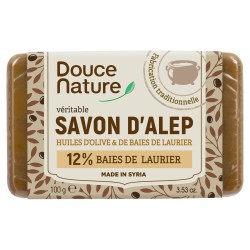 Savonnette d'Alep 12% Laurier 100g Douce Nature Douce Nature  dans votre magasin bio en ligne Etiketbio.eu