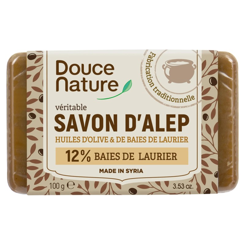 Savonnette d'Alep 12% Laurier 100g Douce Nature Douce Nature  dans votre magasin bio en ligne Etiketbio.eu
