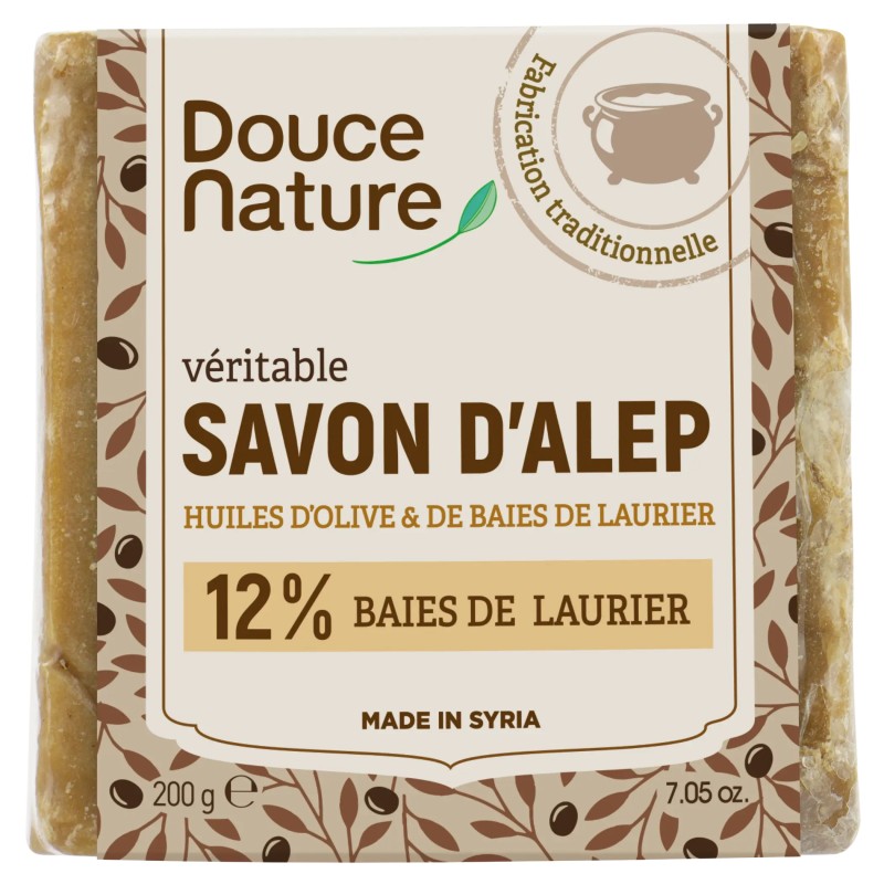 Savon d'Alep 200g 12% Laurier Douce Nature Douce Nature  dans votre magasin bio en ligne Etiketbio.eu