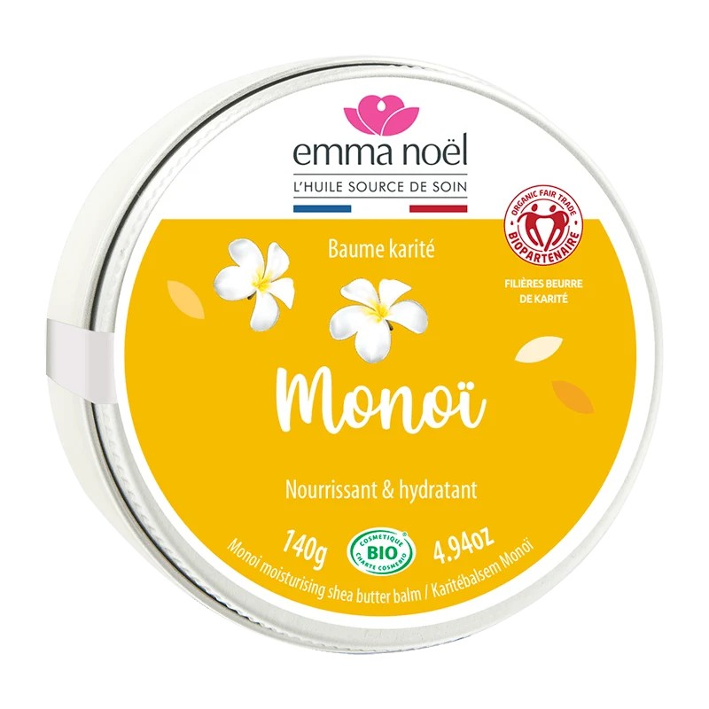 Baume karité monoï bio équitable 140g Emma Noël Emma Noël  dans votre magasin bio en ligne Etiketbio.eu