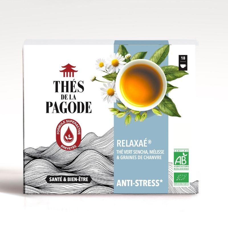 Relaxaé Thé Vert Bio 18 Sachets Pagode Les Thés de la Pagode  dans votre magasin bio en ligne Etiketbio.eu
