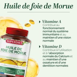 Huile de foie de morue Super Diet 120 caps Super Diet  dans votre magasin bio en ligne Etiketbio.eu