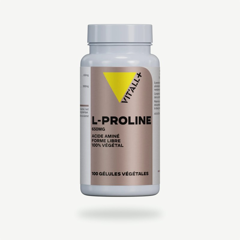 L-Proline 650 mg 100 gélules Vit'all+ Vit'all +  dans votre magasin bio en ligne Etiketbio.eu
