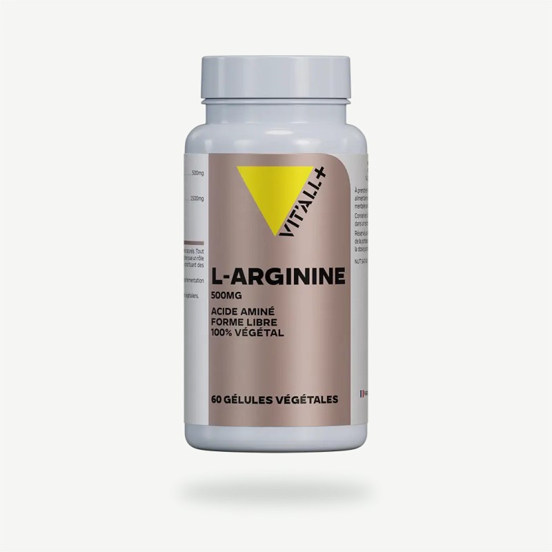 L-Arginine 500 mg 60 gélules Vit'all+ Vit'all +  dans votre magasin bio en ligne Etiketbio.eu