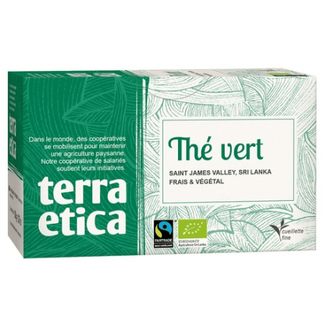 The vert du sri lanka 20 sachets Terra Etica  dans votre magasin bio en ligne Etiketbio.eu
