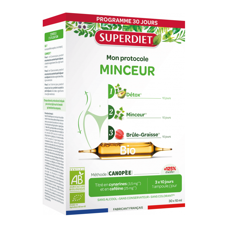 Protocole Minceur Bio Super Diet 30 ampoules Super Diet  dans votre magasin bio en ligne Etiketbio.eu