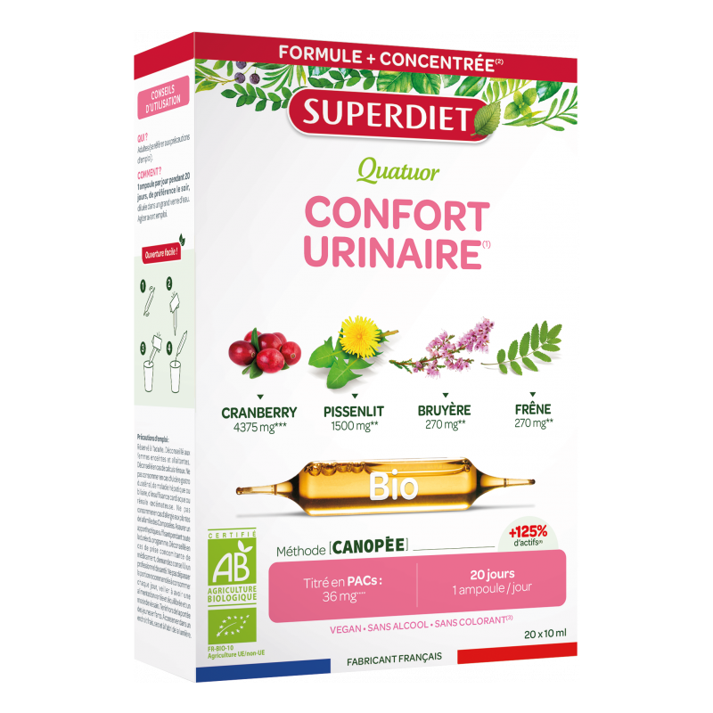 Quatuor Confort Urinaire Bio Super Diet Super Diet  dans votre magasin bio en ligne Etiketbio.eu