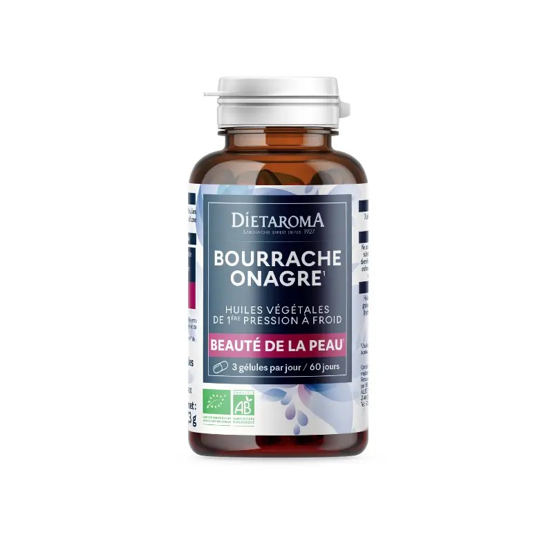 Huile bourrache onagre bio 180 caps Dietaroma Dietaroma  dans votre magasin bio en ligne Etiketbio.eu
