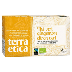 The vert gingembre citron vert 20 sachets Terra Etica  dans votre magasin bio en ligne Etiketbio.eu