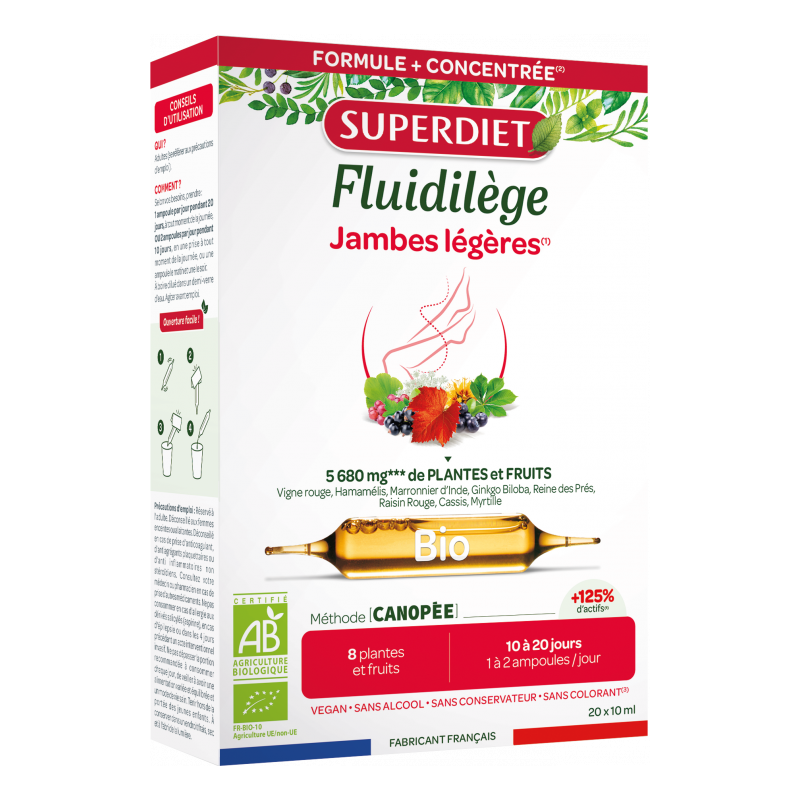Fluidilège bio 20 ampoules Super Diet Super Diet  dans votre magasin bio en ligne Etiketbio.eu
