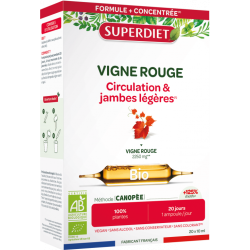 Vigne rouge bio 20 ampoules Super Diet Super Diet  dans votre magasin bio en ligne Etiketbio.eu