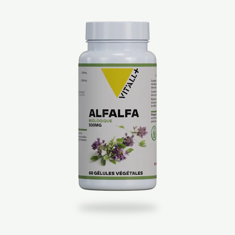 Alfalfa bio 500 mg 60 gélules Vit'all+ Vit'all +  dans votre magasin bio en ligne Etiketbio.eu