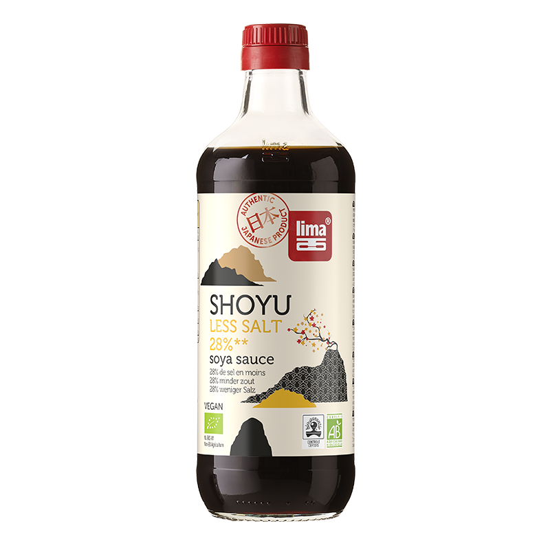 Shoyu 28% sel en moins bio 500ml Lima Lima  dans votre magasin bio en ligne Etiketbio.eu