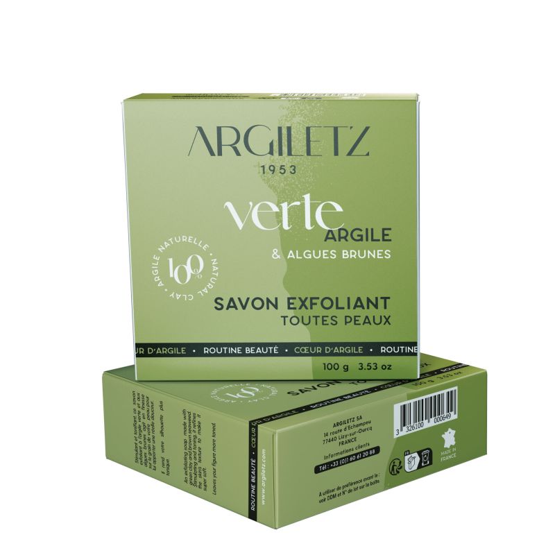 Savon exfoliant argile verte Argiletz 100g Argiletz  dans votre magasin bio en ligne Etiketbio.eu