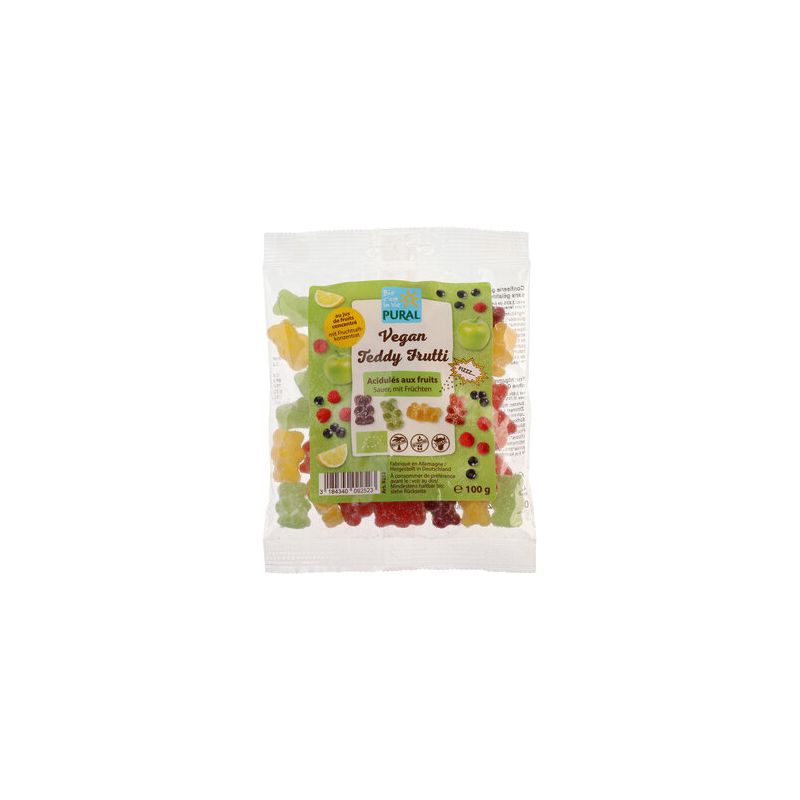 Oursons Tutti Frutti bio sans gélatine 100g Pural Puraliment  dans votre magasin bio en ligne Etiketbio.eu