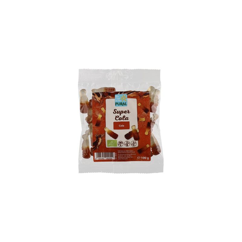 Bonbons bouteilles de cola bio 100g Pural Puraliment  dans votre magasin bio en ligne Etiketbio.eu