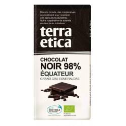 TABLETTES CHOCOLAT NOIR 98% 100G TERRA ETICA  dans votre magasin bio en ligne Etiketbio.eu