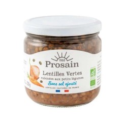 Lentilles vertes bio sans sel ajouté 345g Pro Sain Prosain  dans votre magasin bio en ligne Etiketbio.eu