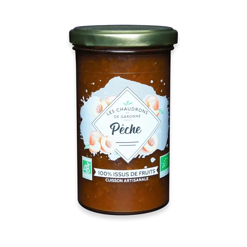 Pêche 100% fruits 275g Chaudrons de Garonne Les Chaudrons de Garonne  dans votre magasin bio en ligne Etiketbio.eu