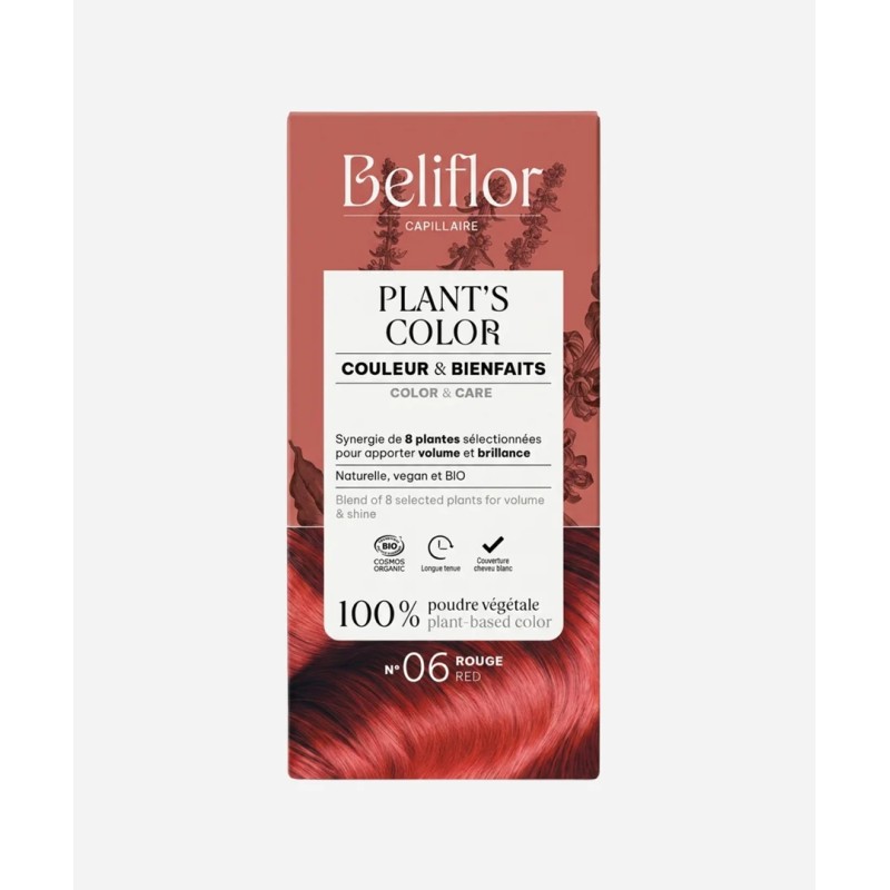 Coloration végétale n°6 Rouge Beliflor Beliflor  dans votre magasin bio en ligne Etiketbio.eu