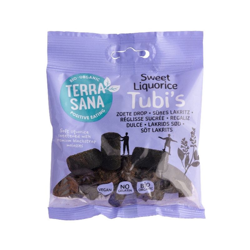 Réglisse Tubi's 100g bio - TerraSana TerraSana  dans votre magasin bio en ligne Etiketbio.eu