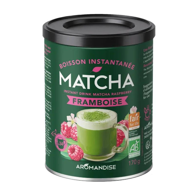 Matcha framboise bio 170g - Aromandise Aromandise  dans votre magasin bio en ligne Etiketbio.eu