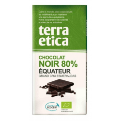 TABLETTE CHOC.NOIR 80% D'EQUATEUR 100G | TERRA ETICA | Acheter sur ...