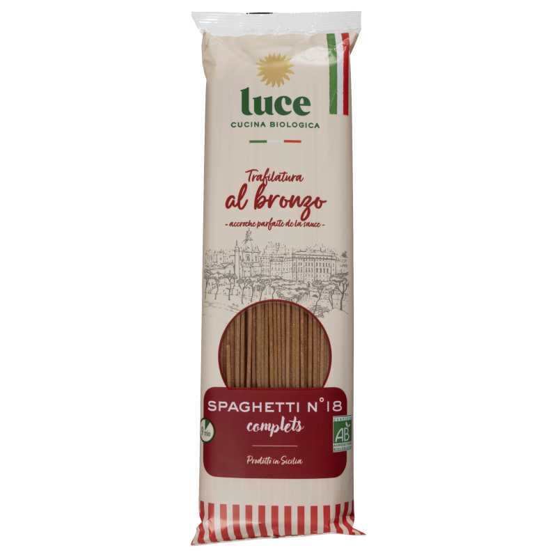 Spaghetti complets bronze 500g bio - Luce Luce  dans votre magasin bio en ligne Etiketbio.eu