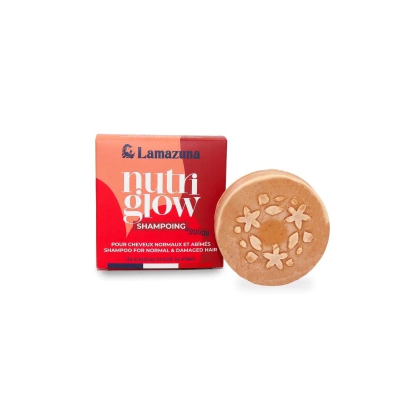 Shampoing solide cheveux normaux NutriGlow Lamazuna  dans votre magasin bio en ligne Etiketbio.eu