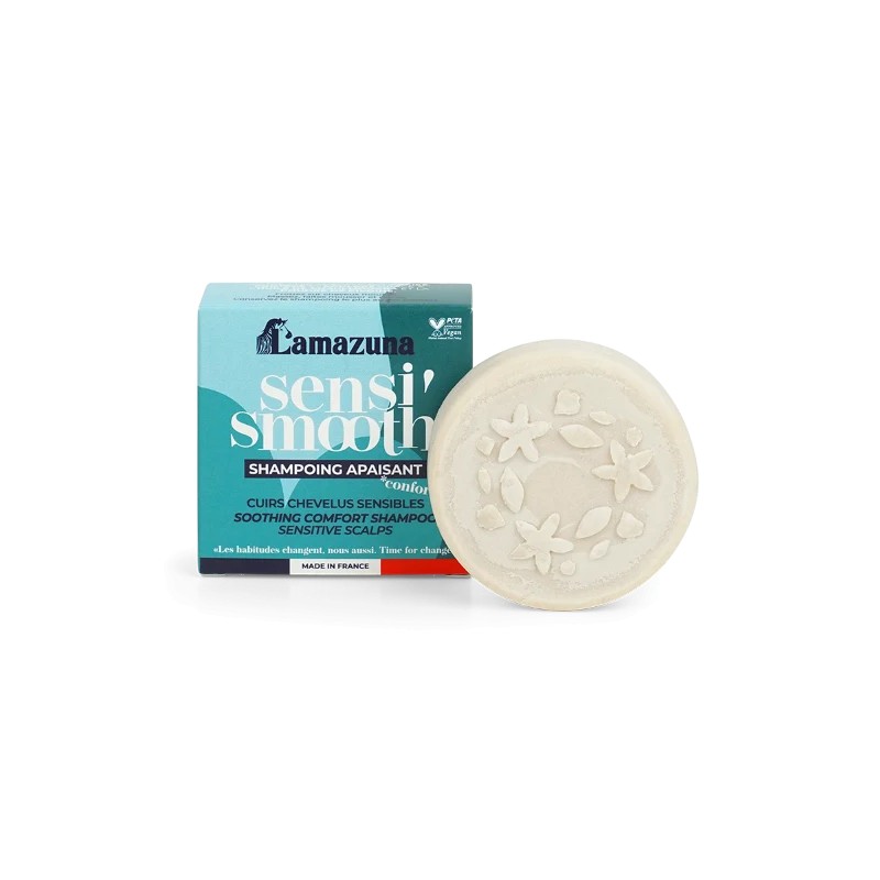 Shampoing solide apaisant Sensi'Smooth Lamazuna  dans votre magasin bio en ligne Etiketbio.eu