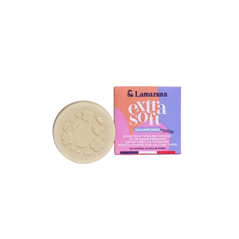 Shampoing solide Extra Soft tous cheveux Lamazuna  dans votre magasin bio en ligne Etiketbio.eu