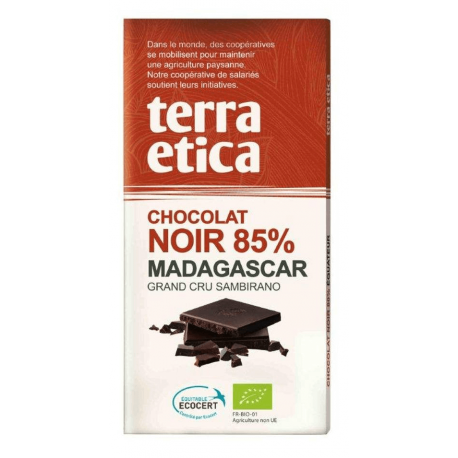 TABLETTE CHOCOLAT NOIR 85% DE CACAO MADAGASCAR 100G CC | TERRA ETIC...