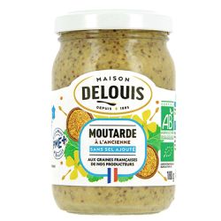 Moutarde à l'ancienne pauvre en sel 180g Delouis Delouis  dans votre magasin bio en ligne Etiketbio.eu