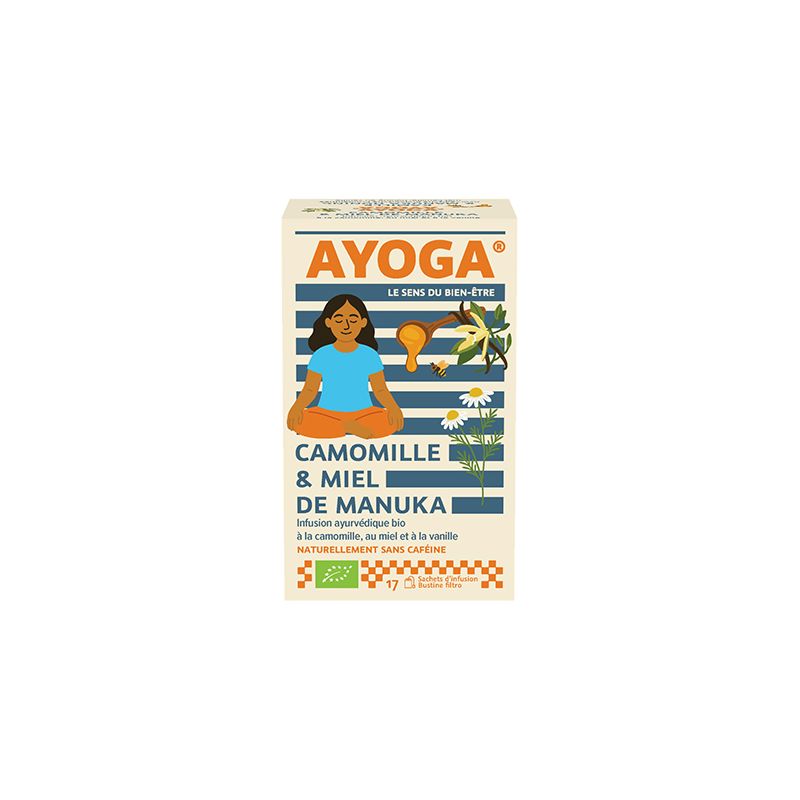 Infusion camomille miel de Manuka AYOGA 17 sachets Ayoga  dans votre magasin bio en ligne Etiketbio.eu