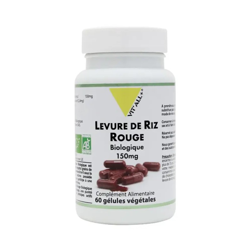 Levure de riz rouge bio 150 mg Vit'All+ 60 gél