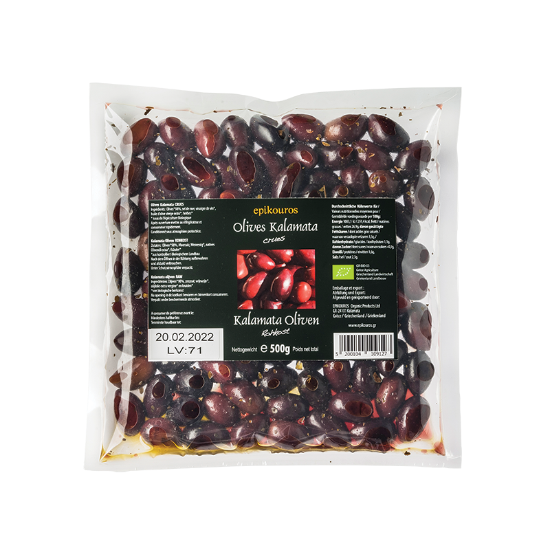 Olives Kalamata bio avec noyau 500 g Epikouros Epikouros  dans votre magasin bio en ligne Etiketbio.eu