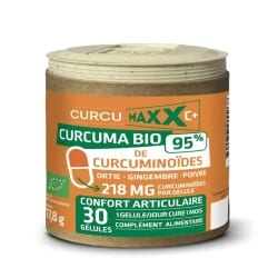 Curcuma pipérine bio 30 gélules Curcumaxx C+ Curcumaxx  dans votre magasin bio en ligne Etiketbio.eu