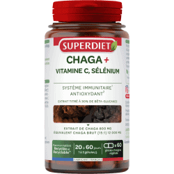 Chaga vitamine C sélénium 60 gélules Super Diet Super Diet  dans votre magasin bio en ligne Etiketbio.eu