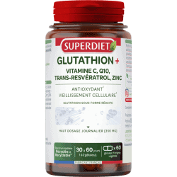Glutathion réduit Complexe 60 gélules Super Diet Super Diet  dans votre magasin bio en ligne Etiketbio.eu