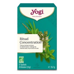 Infusion Menthe Concentration bio Yogi Tea x17 Yogi Tea  dans votre magasin bio en ligne Etiketbio.eu