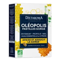 Pastilles gorge propolis Oléopolis Diétaroma x24 Dietaroma  dans votre magasin bio en ligne Etiketbio.eu