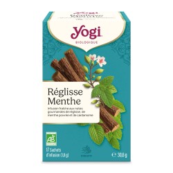 Yogi Tea Réglisse Menthe bio 17 sachets Yogi Tea  dans votre magasin bio en ligne Etiketbio.eu