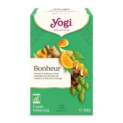 Yogi Tea Bonheur bio 17 sachets Yogi Tea  dans votre magasin bio en ligne Etiketbio.eu