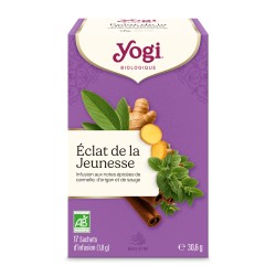 Yogi Tea Éclat de la Jeunesse bio 17 sachets Yogi Tea  dans votre magasin bio en ligne Etiketbio.eu