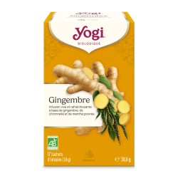 Yogi Tea Gingembre bio 17 sachets Yogi Tea  dans votre magasin bio en ligne Etiketbio.eu